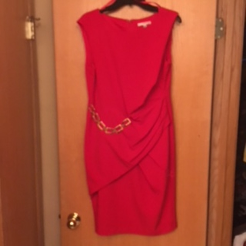 Studio One NY Red  Pleat Waist Dress